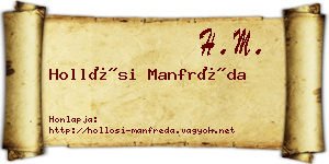 Hollósi Manfréda névjegykártya